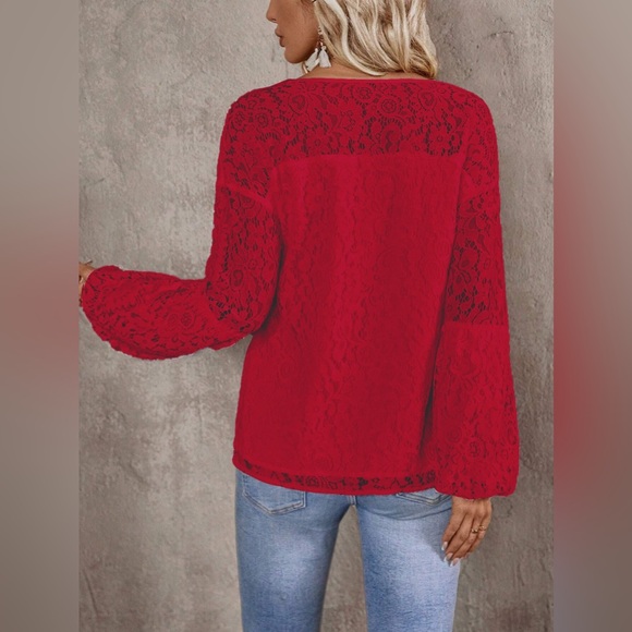 Cloud Dreaming White Lace Blouse Long Sleeve - Picture 4 of 5